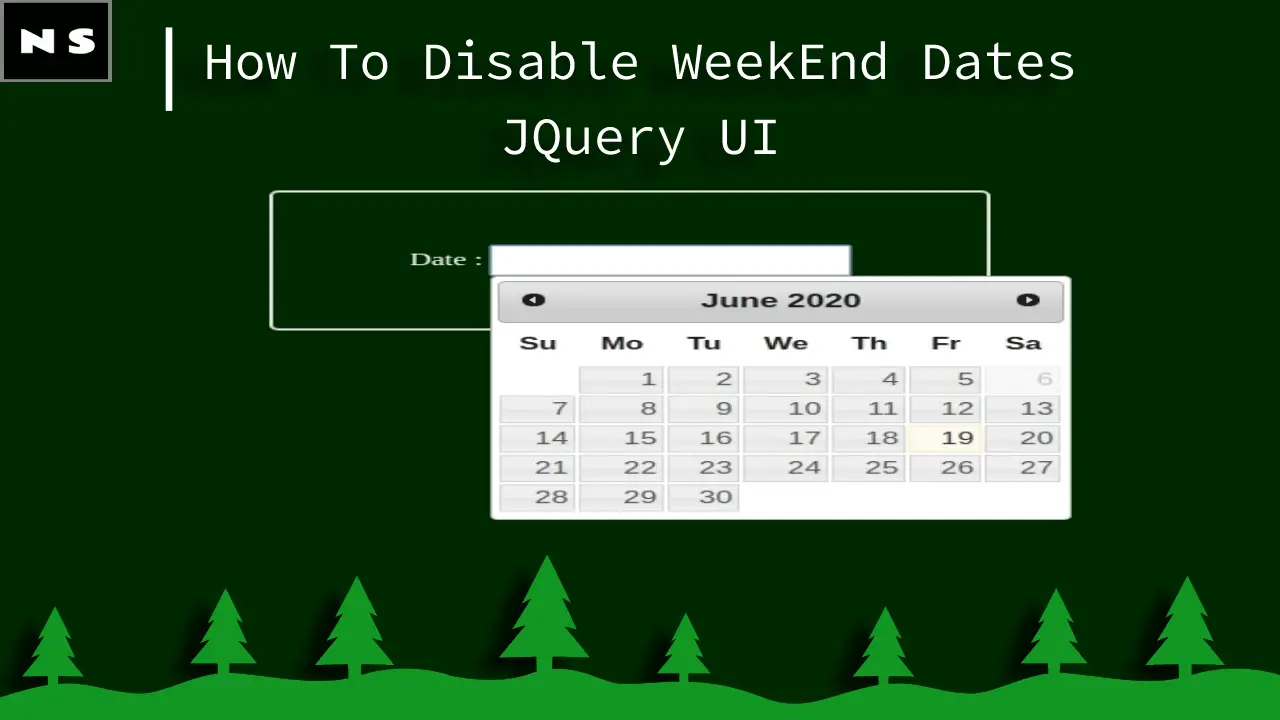 How To Disable WeekEnd Dates in JQuery UI Datepicker?